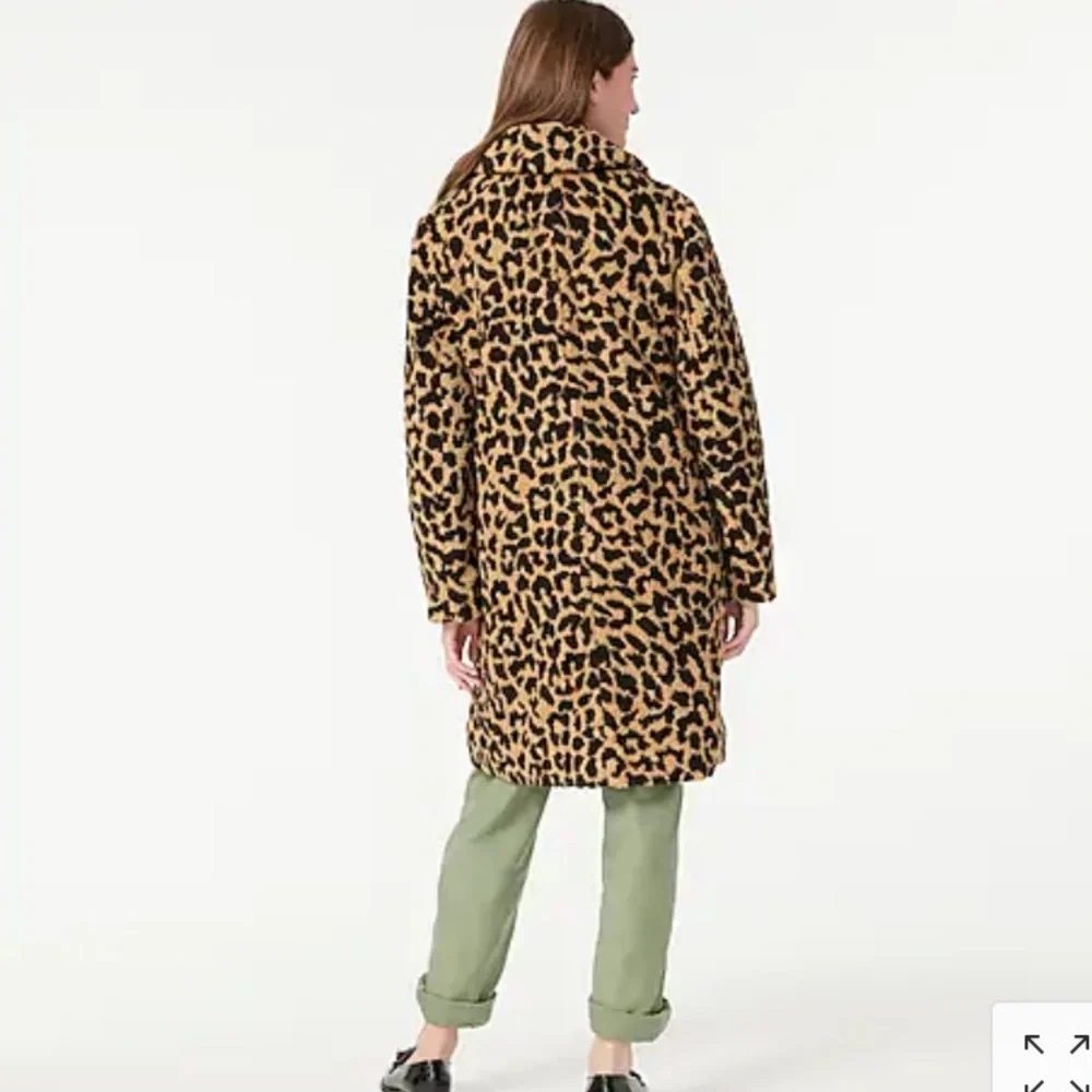 NWT J Crew Teddy sherpa topcoat in leopard XXS